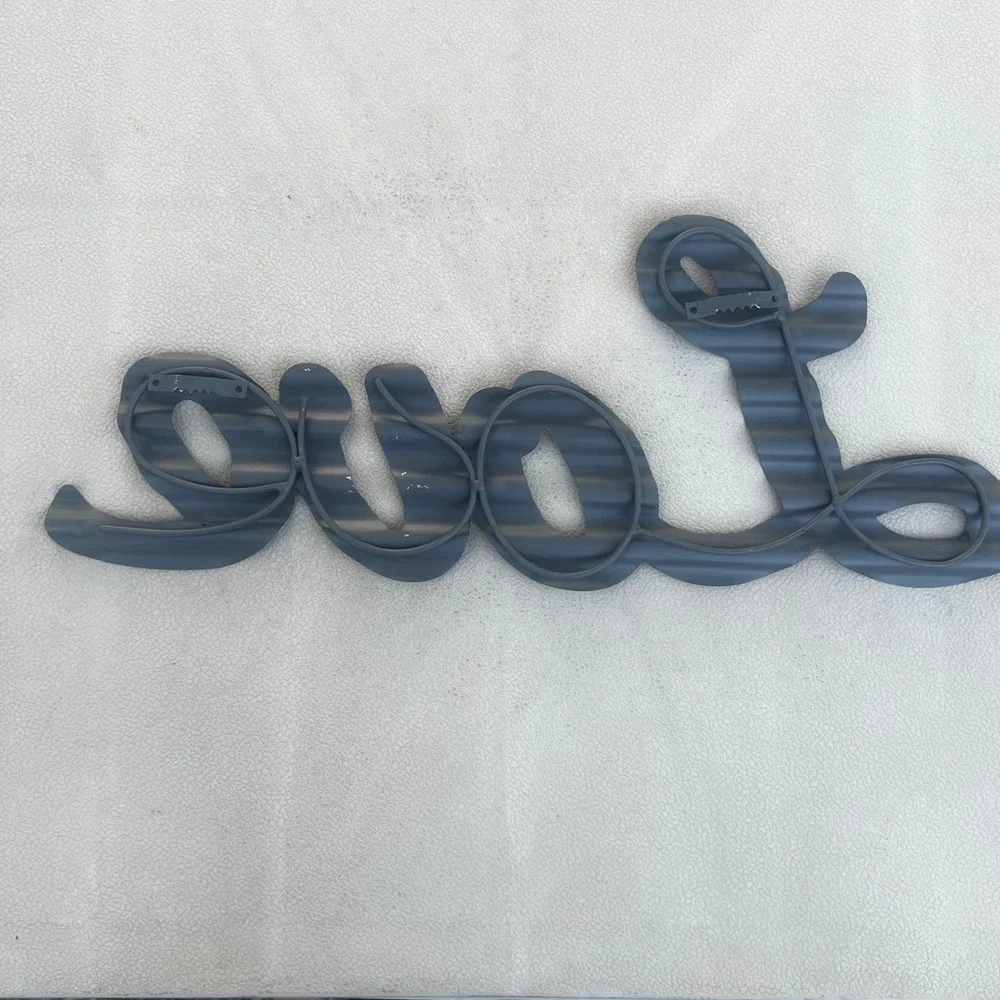 Rustic Galvanized Corrugated Metal Love‎ Wall Decor Farmhouse Sign 17 Inch